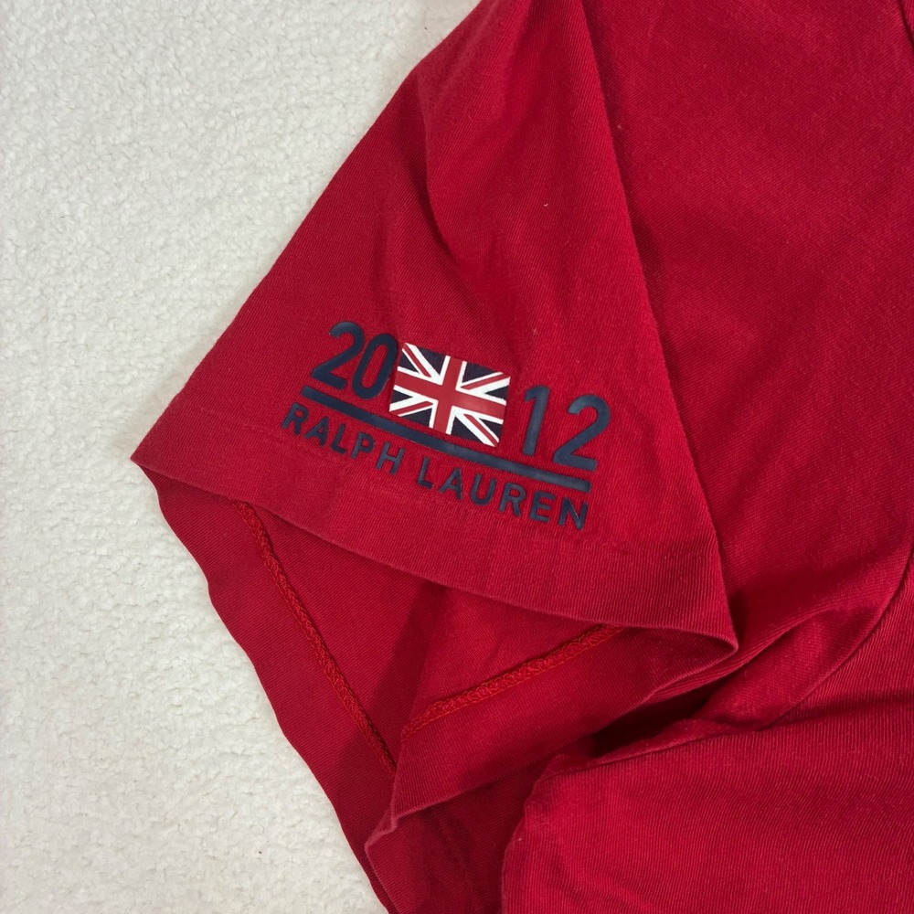Polo Ralph Lauren US Olympic Team T Shirt Mens 2XB Red 2012 London Ringer Y2K - Picture 4 of 8